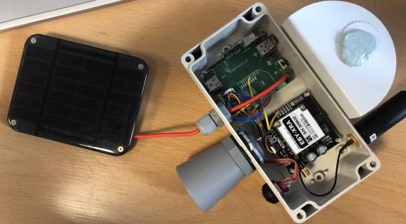 A opened open hardware sensor, with the hardware interior exposed