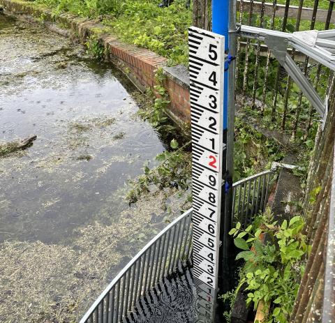 Water level monitor in pond