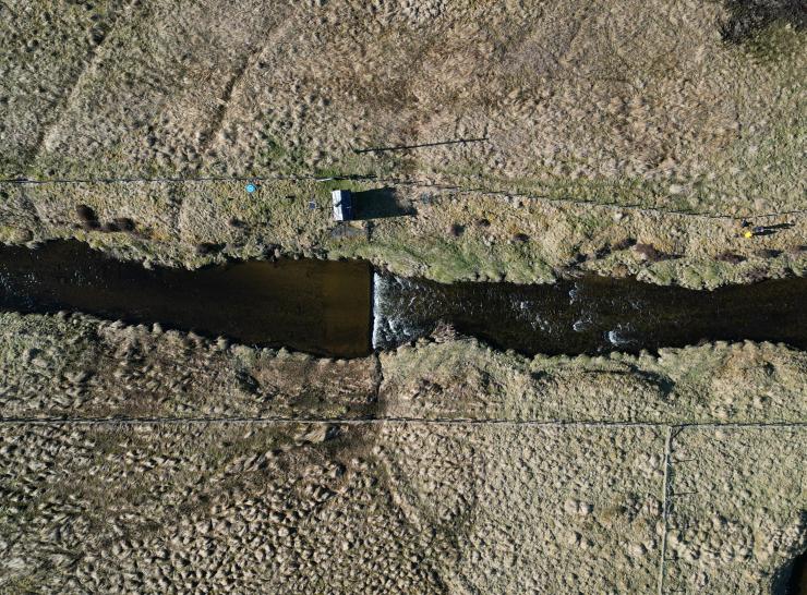 Upper Tweed arial view, with glenbreck gauging station